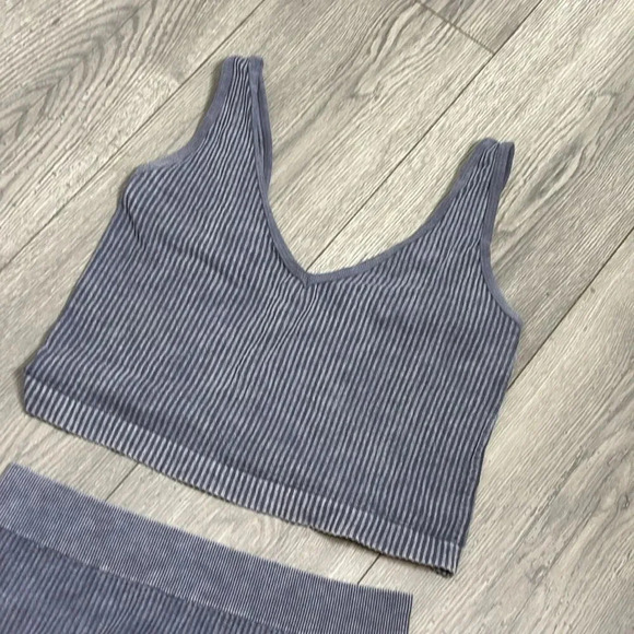 Aura Blue Ribbed Skirt Set - Picture 5 of 7